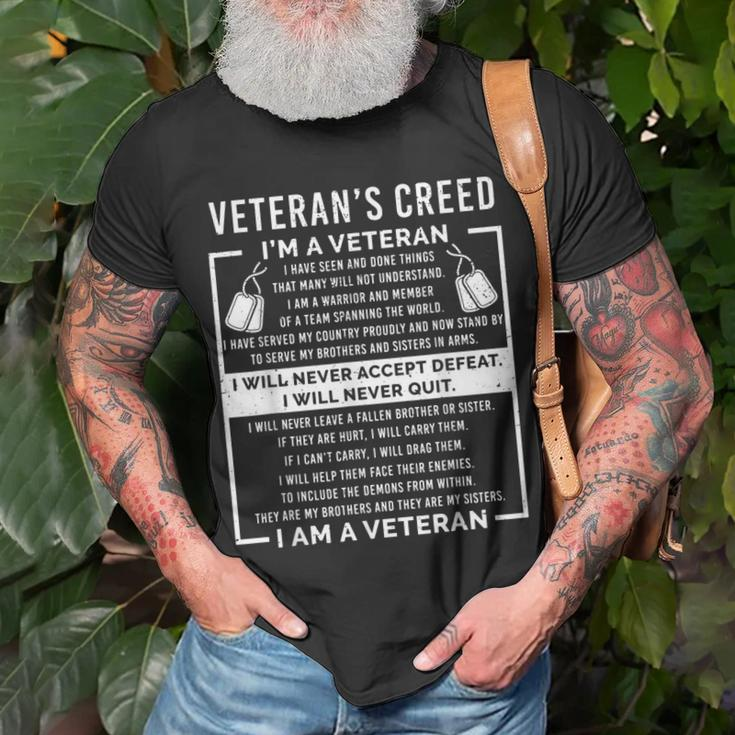 Veterans Creed Patriot War Usa Oath Grandpa T-Shirt Gifts for Old Men