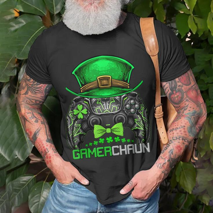 Video Gamer Leprechaun Gamers St Patricks Day Gamerchaun T-Shirt Gifts for Old Men