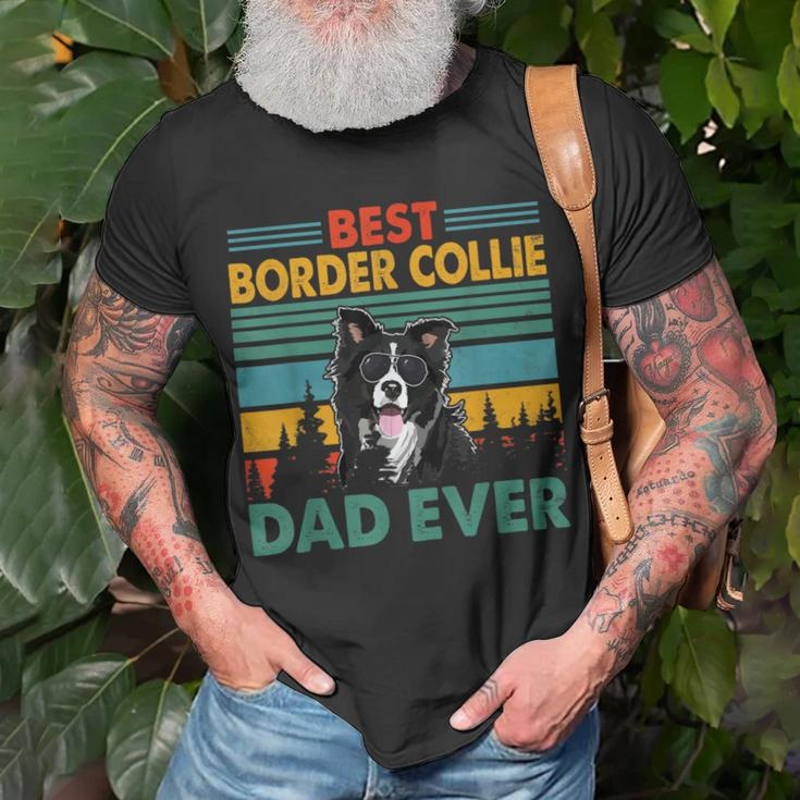 Vintag Retro Best Border Collie Dad Happy Fathers Day Unisex T-Shirt Gifts for Old Men