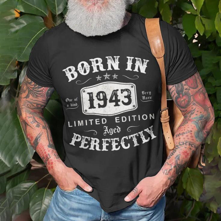 Vintage 1943 Made In 1943 80 Geburtstag Mann Frau 80 Jahre T-Shirt Geschenke für alte Männer