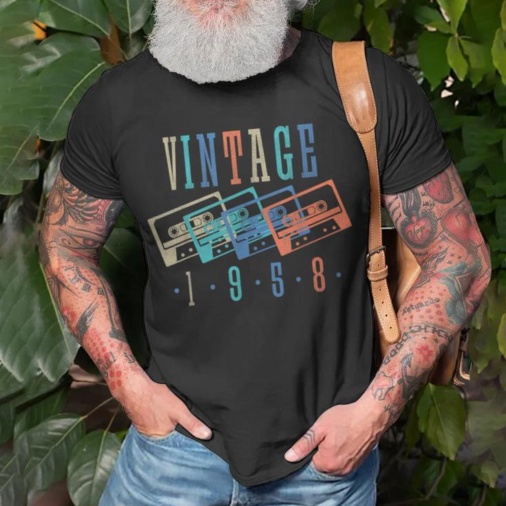 Vintage 1958 Cassette Tape 1958 Birthday Gifts 65 Year Old Unisex T-Shirt Gifts for Old Men
