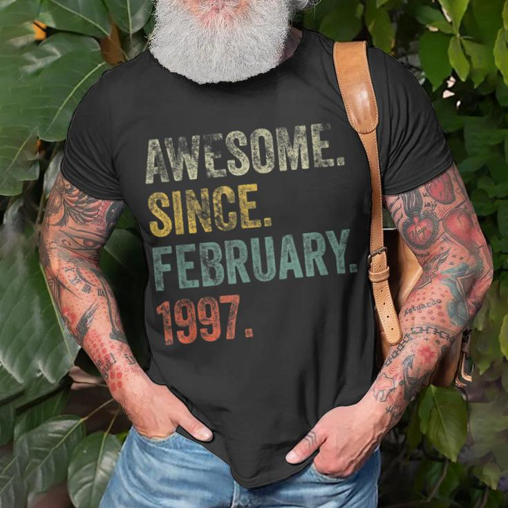 Vintage 1997 25Th Birthday Awesome Since February 1997 T-Shirt Gifts for Old Men