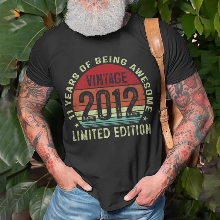 Vintage 2012 Made In 2012 11 Years Old 11Th Birthday Boy Unisex T-Shirt Gifts for Old Men