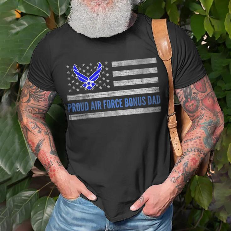 Vintage American Flag Proud Air Force Bonus Dad Veteran T-Shirt Gifts for Old Men
