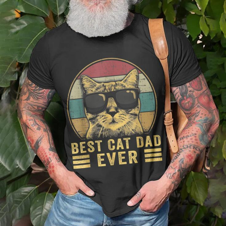 Vintage Best Cat Dad Ever Bump Fit For Men Women Boys Girls T-Shirt Gifts for Old Men