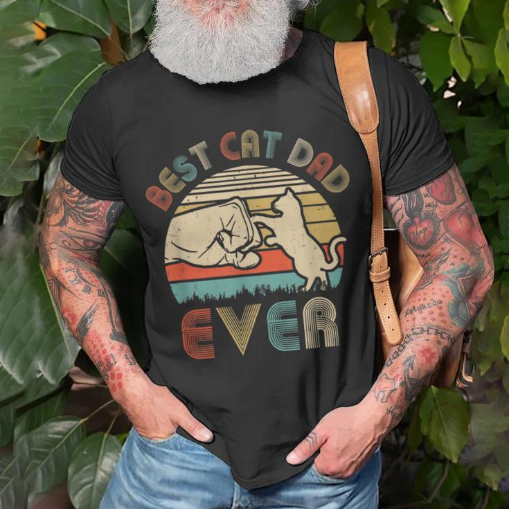 Vintage Best Cat Dad Ever Bump Fit Dat T-Shirt Gifts for Old Men