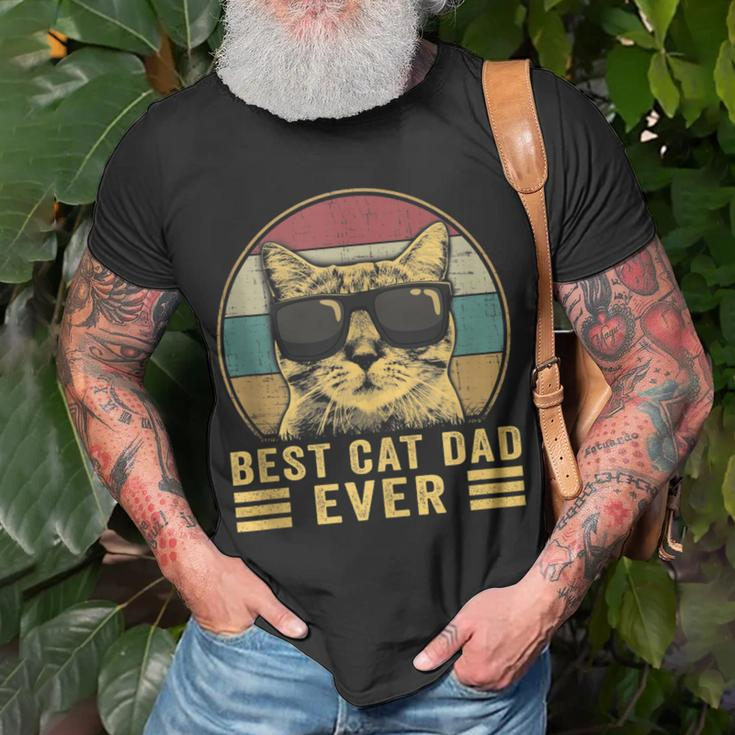 Vintage Best Cat Dad Ever Bump Fit Fathers Day T-Shirt Gifts for Old Men