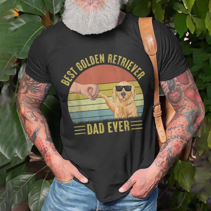 Mens Vintage Best Golden Retriever Dad Ever Fist Bump Dog Lover T-Shirt Gifts for Old Men