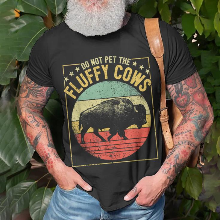 Vintage Buffalo Wild Animal I Do Not Pet Fluffy Cows I Bison Unisex T-Shirt Gifts for Old Men