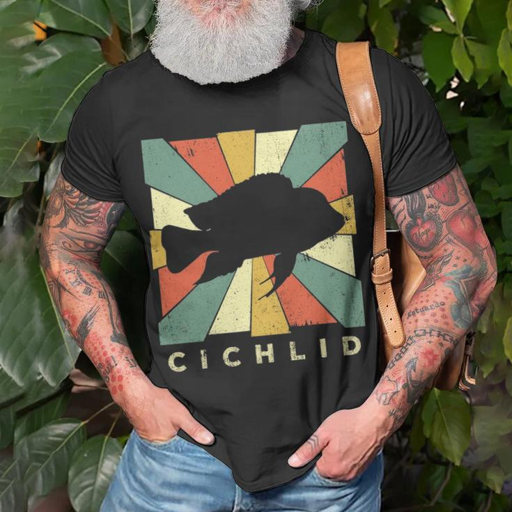 Vintage Cichlid Fish Lover Retro Style Animal Unisex T-Shirt Gifts for Old Men