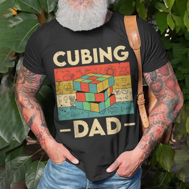Vintage Cubing Dad Speedcubing Math Lovers T-Shirt Gifts for Old Men