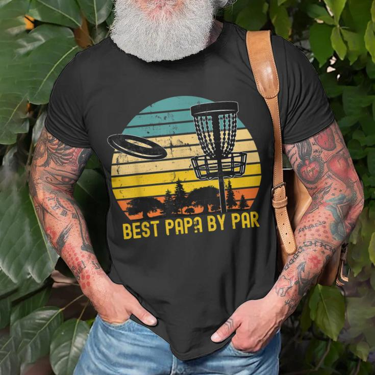 Vintage Disc Golf Dad Present Best Papa By Par Disk Golf T-Shirt Gifts for Old Men