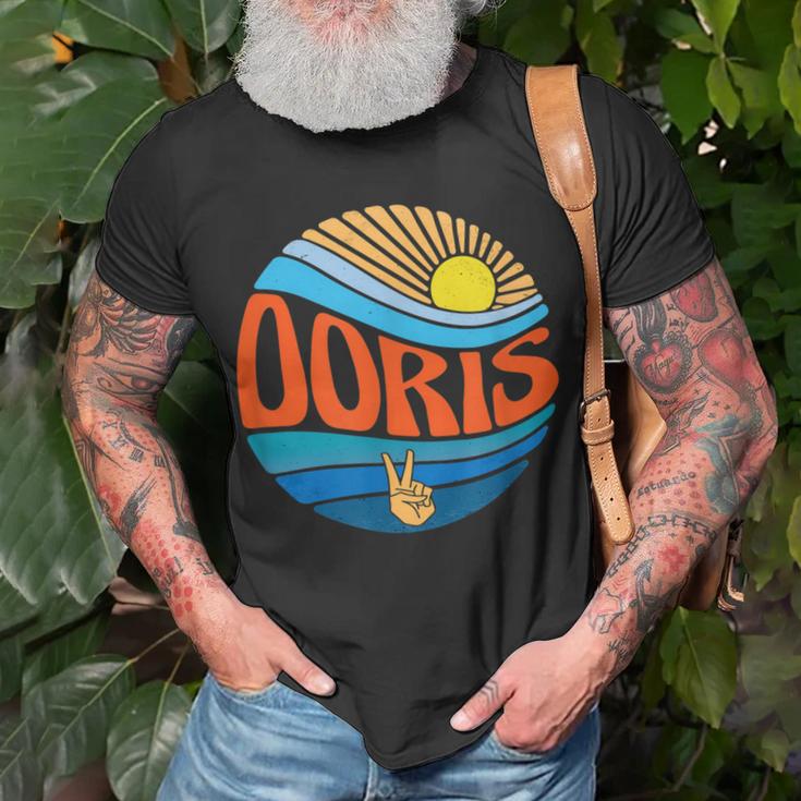 Vintage Doris Sonnenuntergang Groovy Batikmuster T-Shirt Geschenke für alte Männer