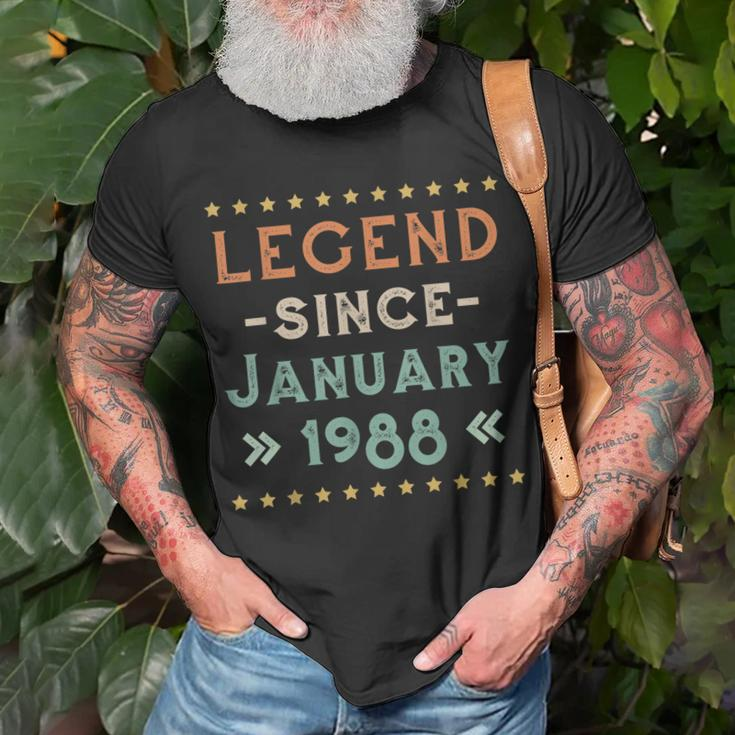 Vintage Legend Since Januar 1988 Geburtstag Männer Frauen T-Shirt Geschenke für alte Männer