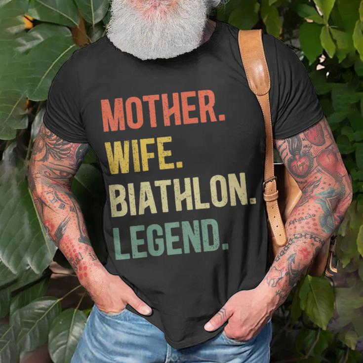 Vintage Mutter Frau Biathlon Legende Retro Wintersport T-Shirt Geschenke für alte Männer