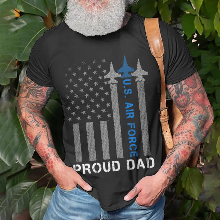 Vintage Proud Dad Us Air Force Flag Usaf T-Shirt Gifts for Old Men