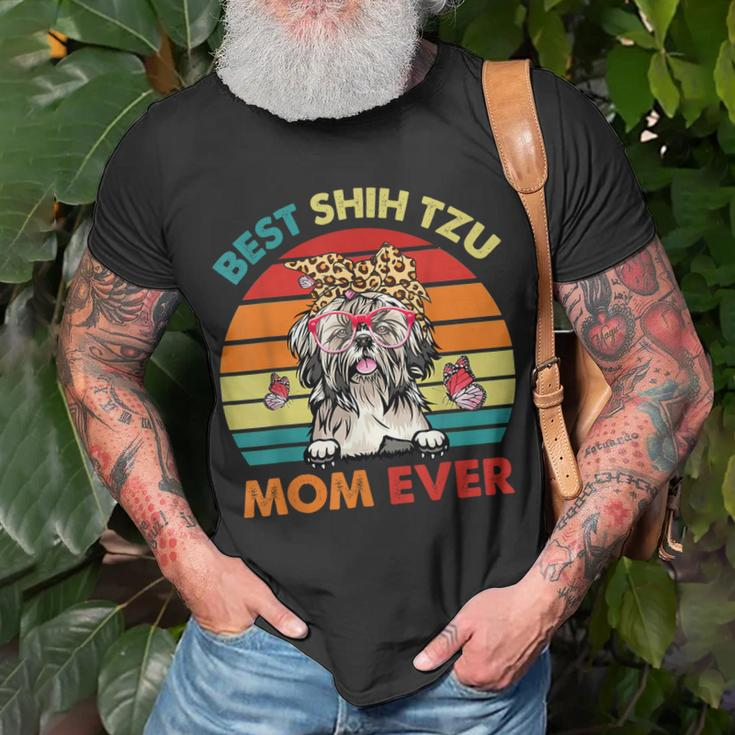 Vintage Retro Best Shih Tzu Mom Ever Cute Dog Headband Unisex T-Shirt Gifts for Old Men