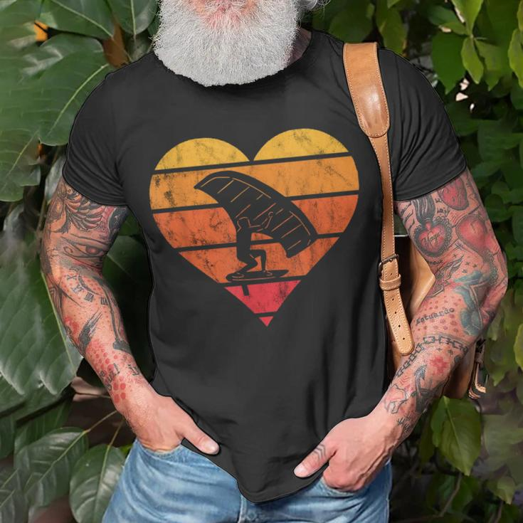 Vintage Retro Folie Herz Foiler Folie Hydrofoil Surfen T-Shirt Geschenke für alte Männer