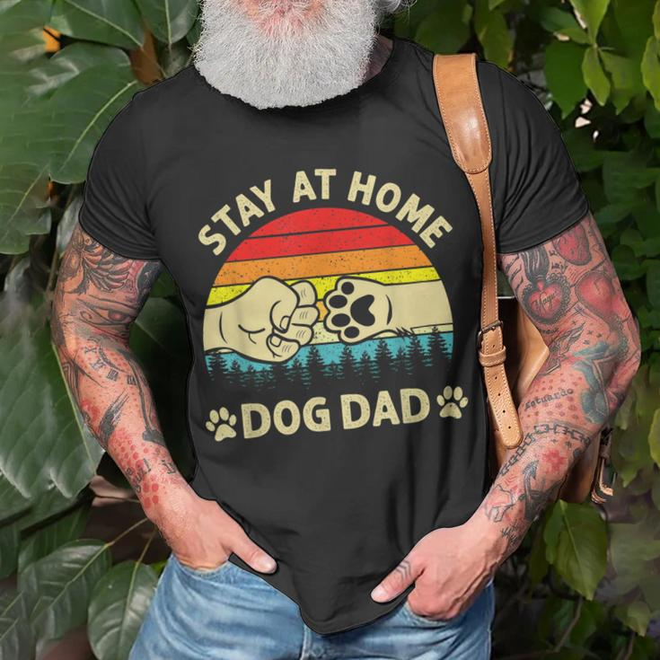 Vintage Stay At Home Dog Dad Retro Dog Lovers Fathers Day T-Shirt Gifts for Old Men