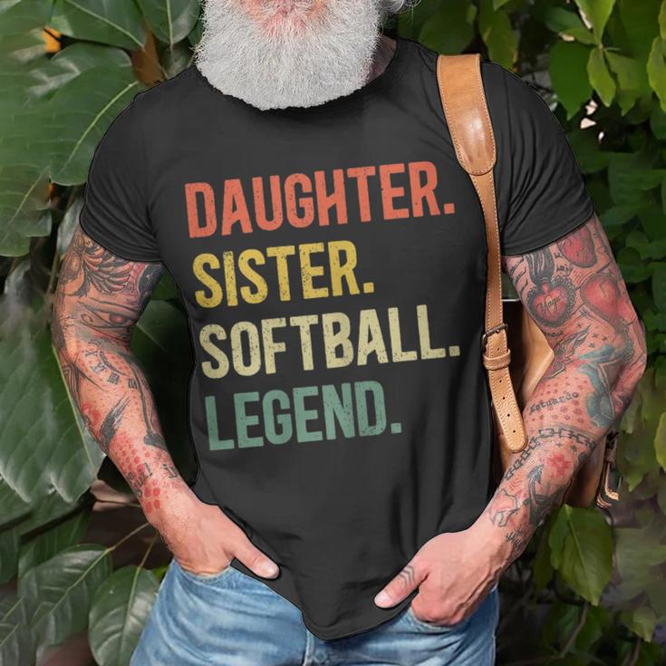 Vintage Tochter & Schwester Softball Legende Retro-Shirt für Mädchen Geschenke für alte Männer