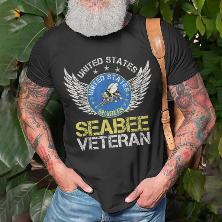Vintage United States Navy Seabee Veteran Gift Us Military Unisex T-Shirt Gifts for Old Men