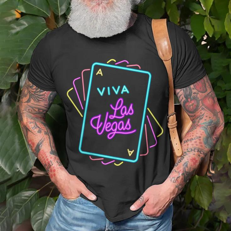Viva Las Vegas Spielkarten Unisex T-Shirt, Modisches Design Geschenke für alte Männer