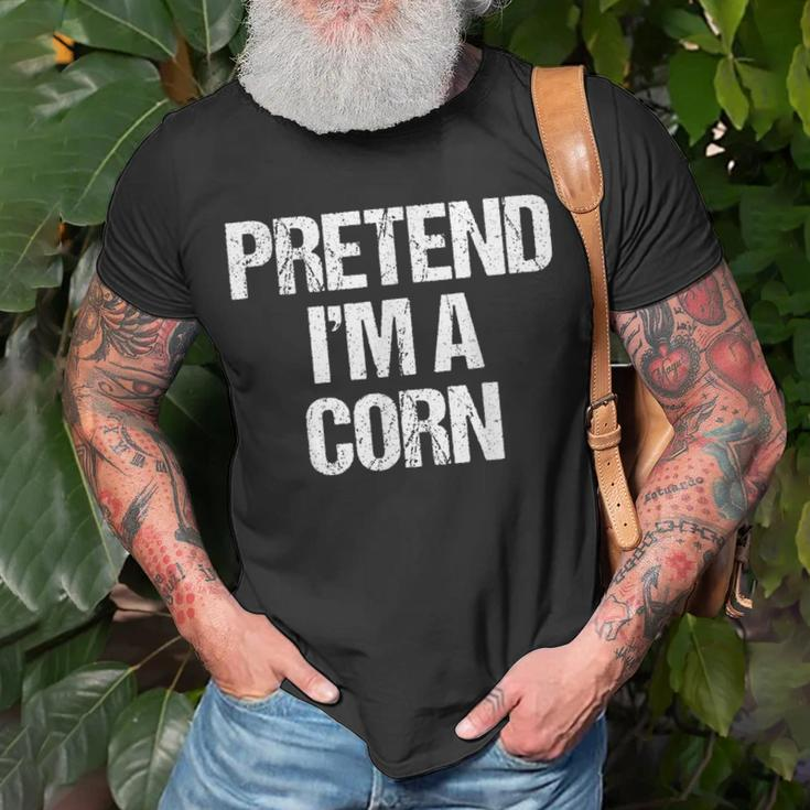 Vorgeben Ich Bin Ein Mais Lustig Faul Halloween-Kostüm T-Shirt Geschenke für alte Männer