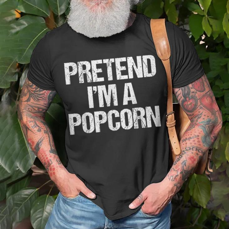 Vorgeben Ich Bin Ein Popcorn Lustig Faul Halloween-Kostüm T-Shirt Geschenke für alte Männer