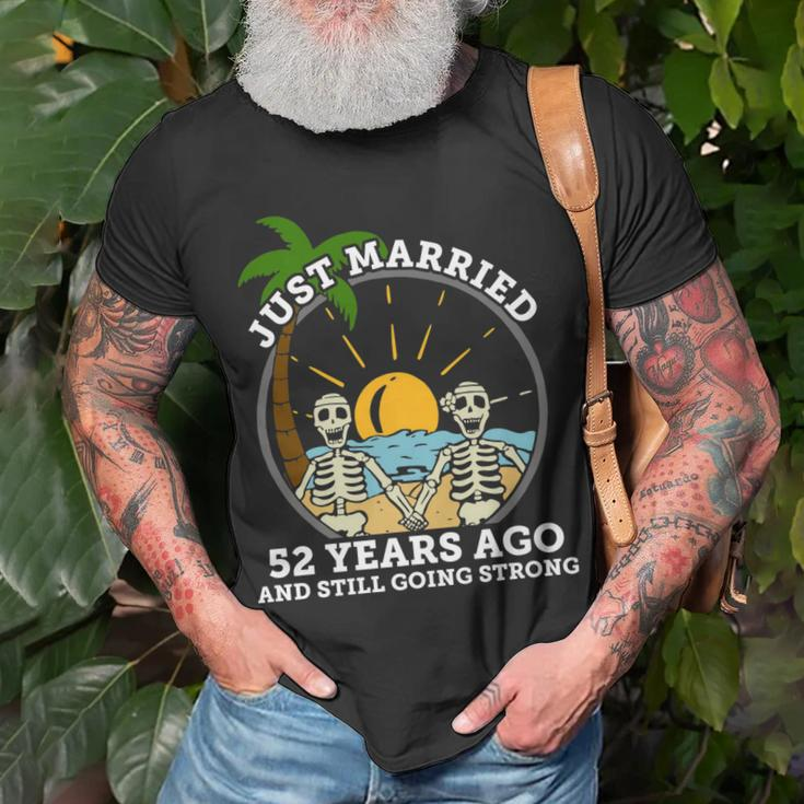 Wedding Anniversary Couple Married 52 Years Ago Skeleton T-Shirt Gifts for Old Men