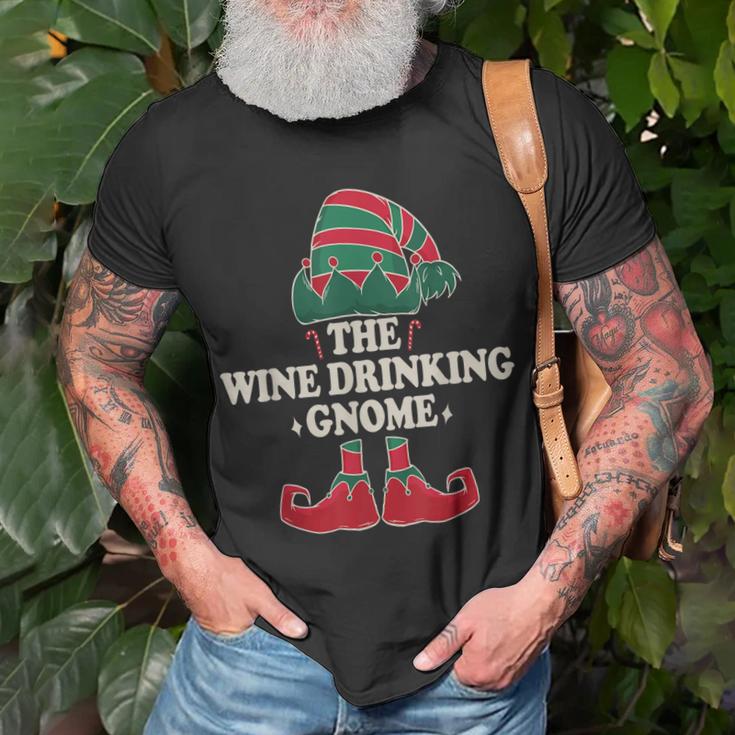 Weintrinkender Gnom Herren T-Shirt, Lustiges Motiv für Weinliebhaber Geschenke für alte Männer