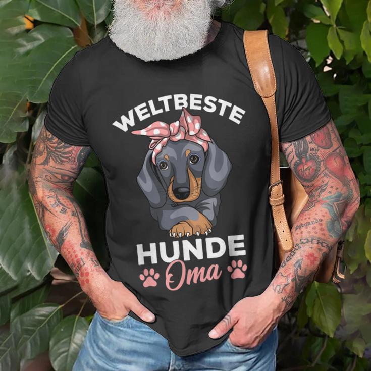 Weltbeste Hunde Oma Dackel Liebhaber Frauchen T-Shirt Geschenke für alte Männer