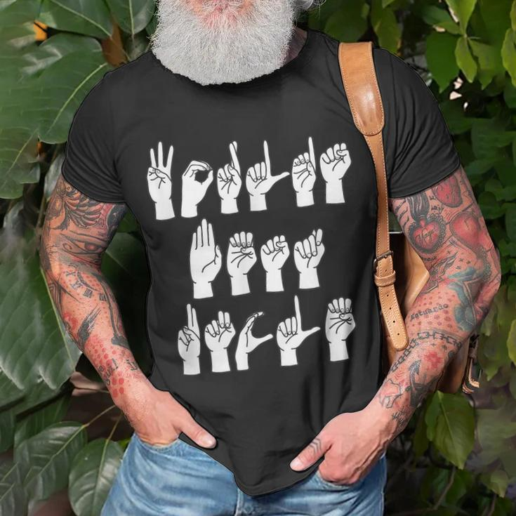 Weltbester Onkel ASL Zeichensprache T-Shirt für Männer, Finger Magie Geschenke für alte Männer
