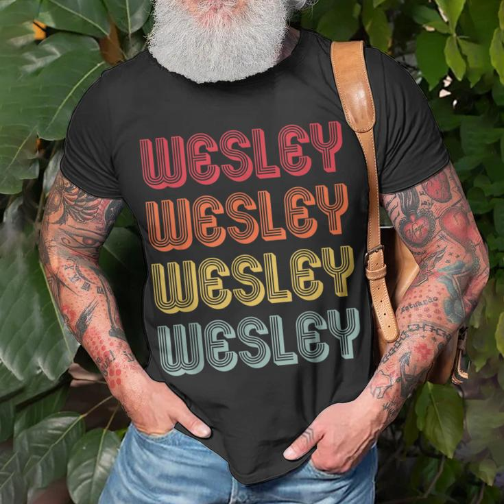 Wesley Name Personalized Retro Vintage Birthday T-Shirt Gifts for Old Men