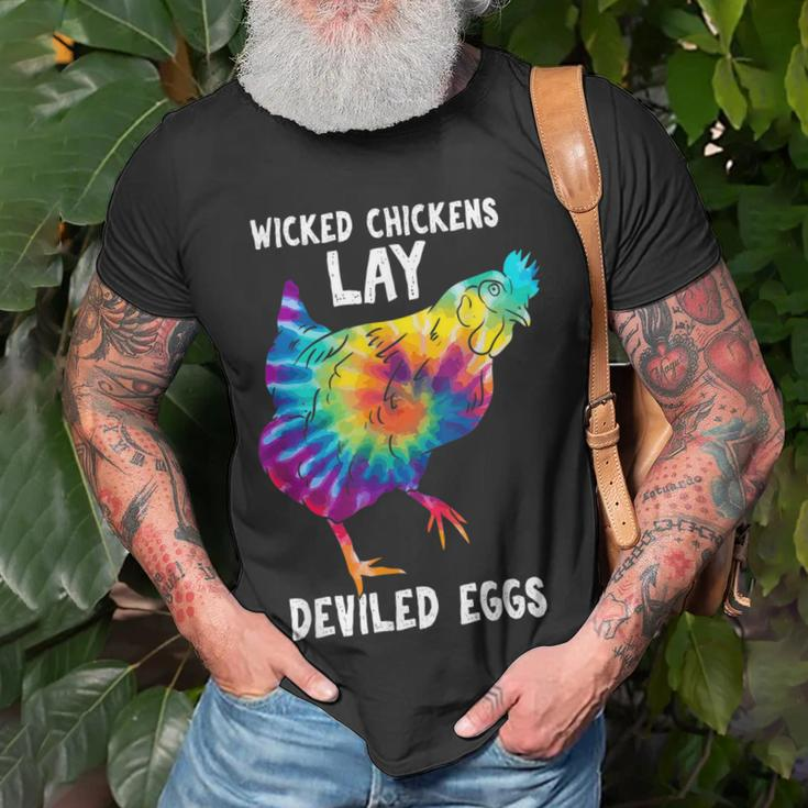 Wicked Chicken Lay Deviled Eggs Farmhouse Chicken T-shirt Gifts for Old Men