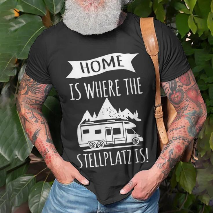Wohnmobil Camper Geschenk Home Is Where The Stellplatz Is T-Shirt Geschenke für alte Männer