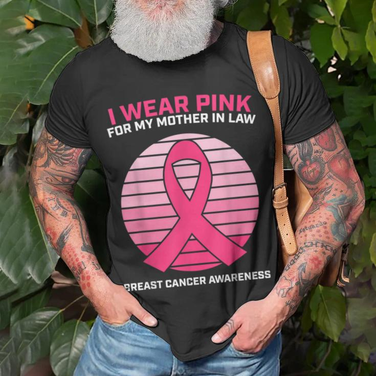 Women Gifts Wear Pink Mother In Law Breast Cancer AwarenessUnisex T-Shirt Gifts for Old Men