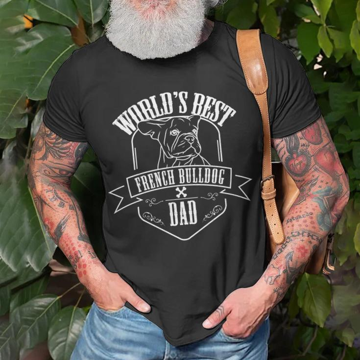Worlds Best French Bulldog Dad GraphicFrenchie Dog Unisex T-Shirt Gifts for Old Men