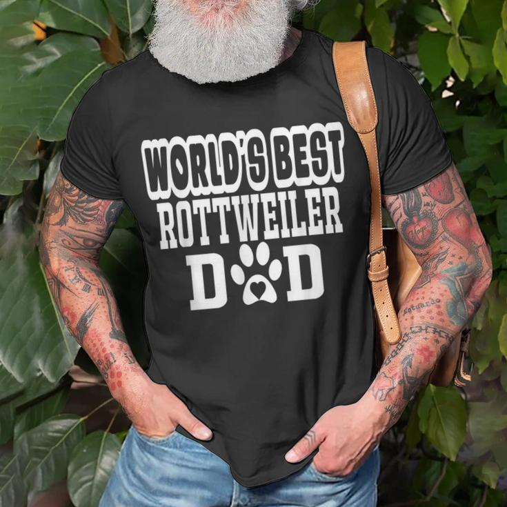 Worlds Best Rottweiler Dad Dog Lover Unisex T-Shirt Gifts for Old Men