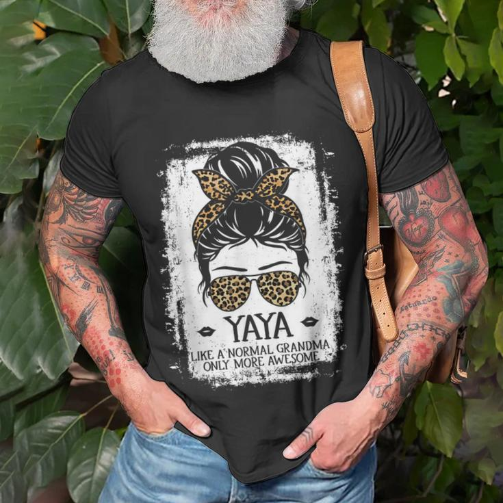 Yaya Like A Normal Grandma Only More Awesome Women Leopard Unisex T-Shirt Gifts for Old Men