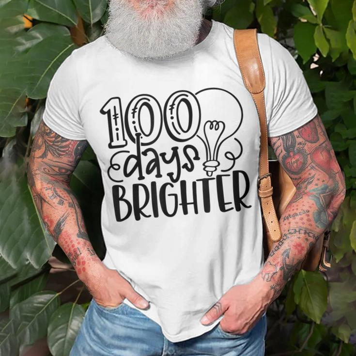 100 Days Brighter Happy 100 Days Of School Back To School T-shirt Gifts for Old Men