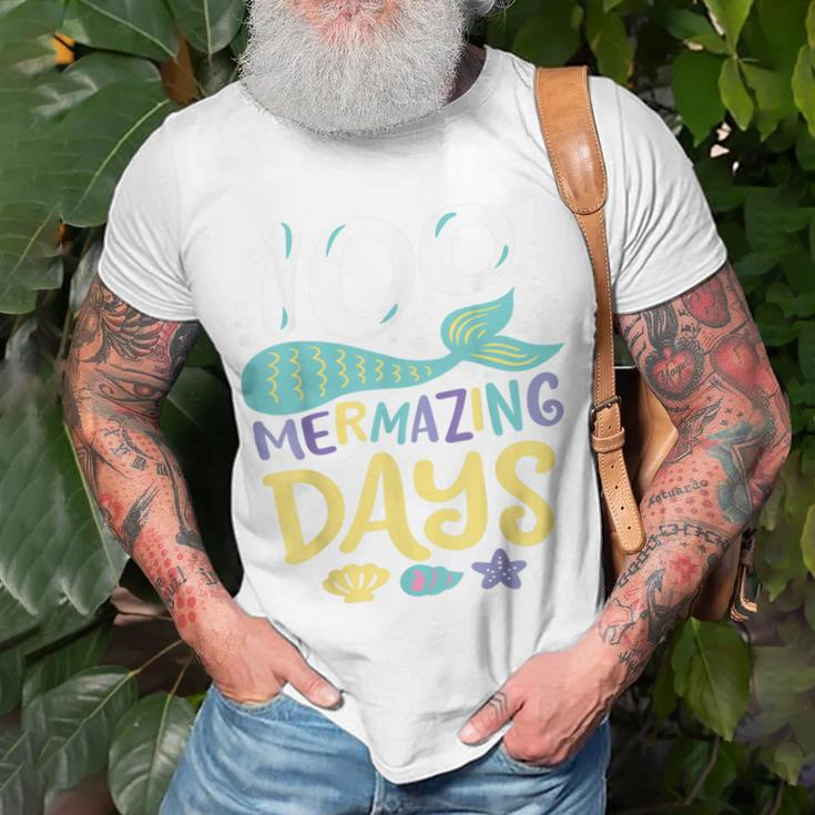 100 Days Of School 100 Mermazing Days Of School Mermaid T-shirt Gifts for Old Men