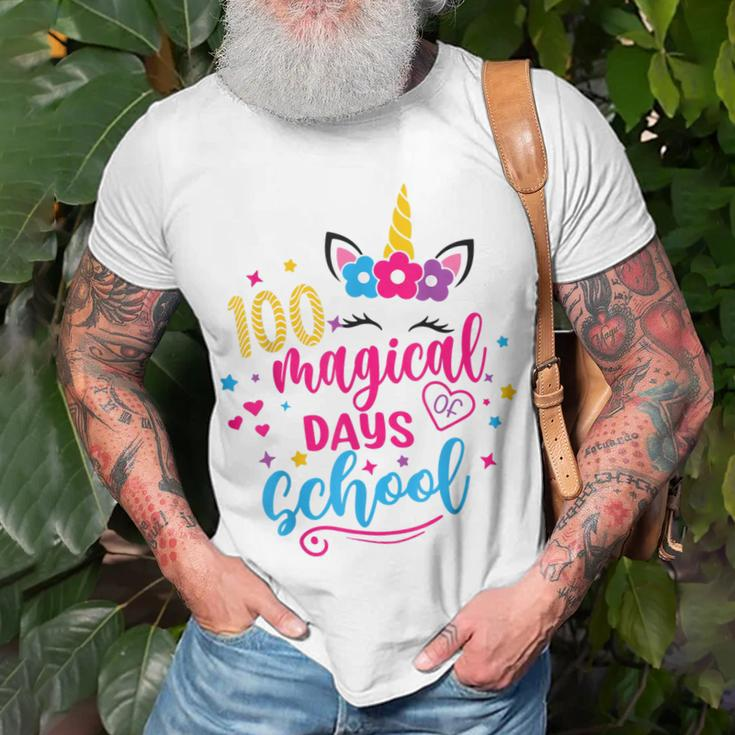 100 Magical Days 100Th Day Of School Girl Unicorn Costume T-shirt Gifts for Old Men