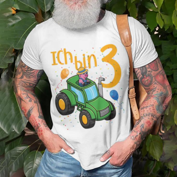 3. Geburtstag Trecker & Schwein T-Shirt für Kinder, Drei Jahre Geschenke für alte Männer