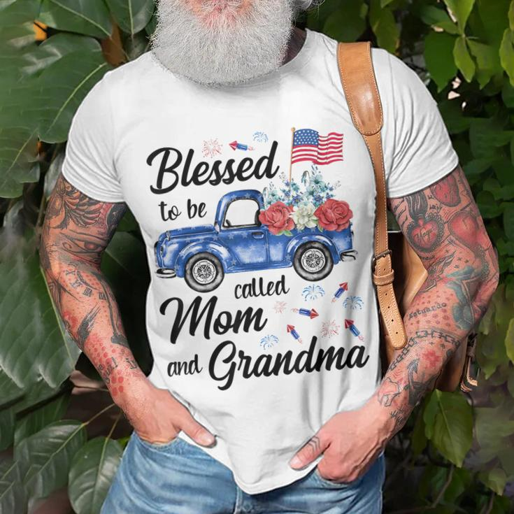 4Th July American Flag Patriotic Blessed Mom Grandma Gift For Women Unisex T-Shirt Gifts for Old Men