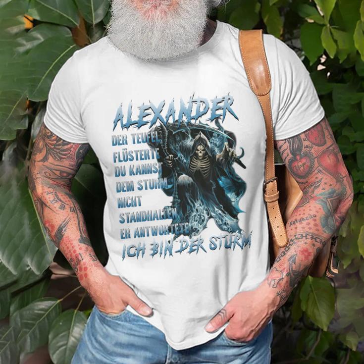 Alexander - Der Sturm Herren T-Shirt, Mystisches Wolfsmotiv Geschenke für alte Männer