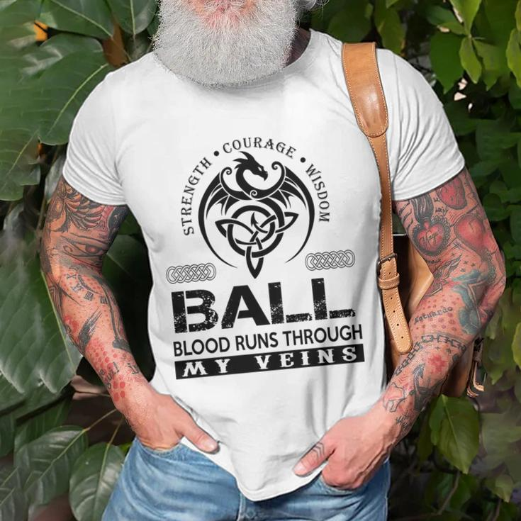 Ball Blood Runs Through My Veins V2 Unisex T-Shirt Gifts for Old Men