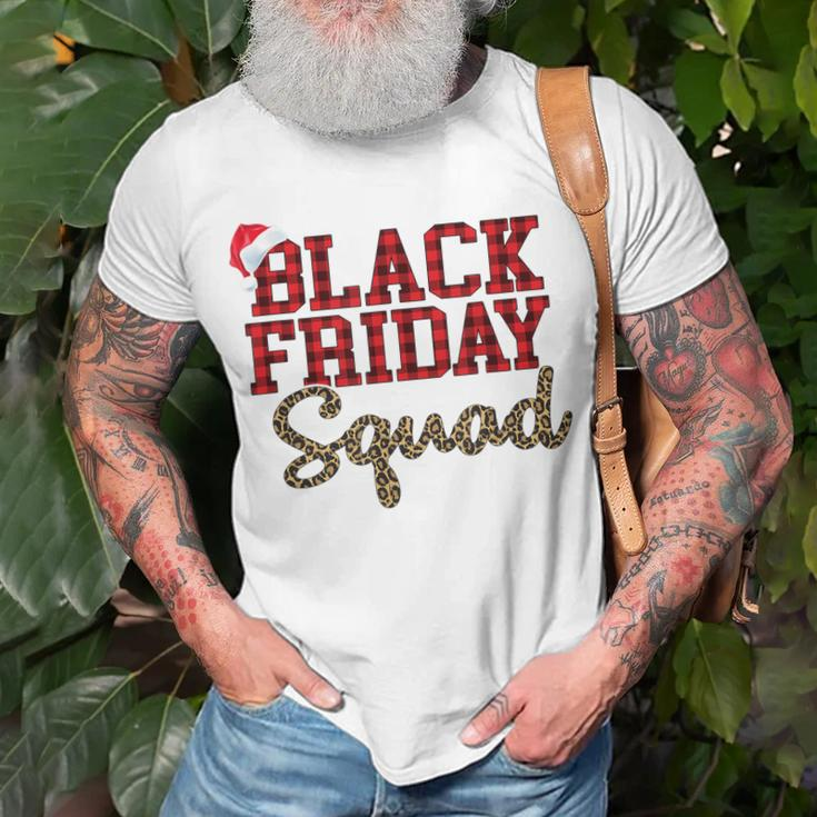 Black Friday Squad Buffalo Plaid Leopard Printed Gift Unisex T-Shirt Gifts for Old Men