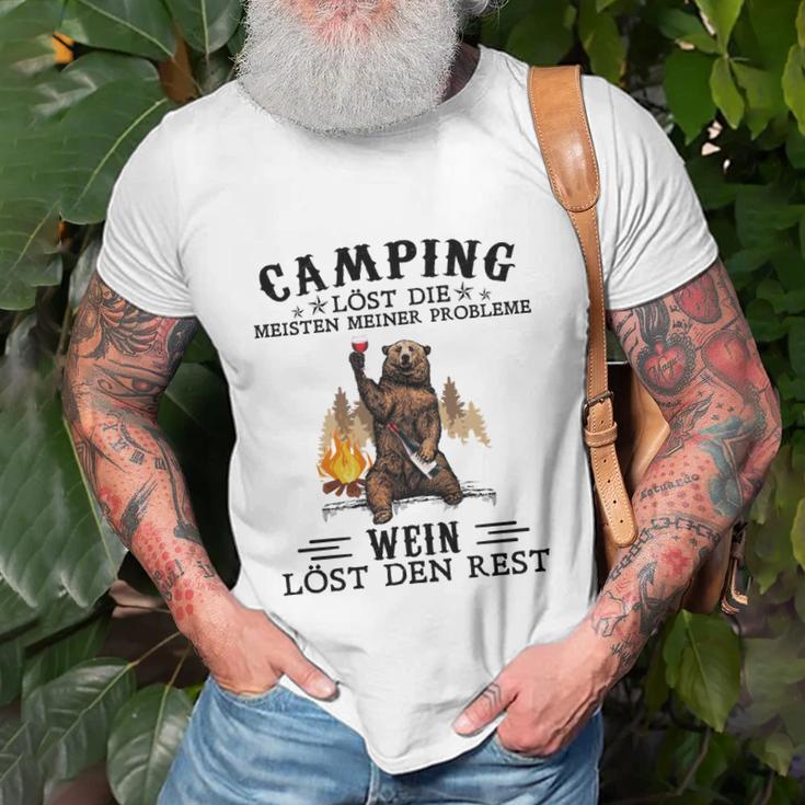 Camping und Wein T-Shirt, Lustiger Spruch für Weinliebhaber Geschenke für alte Männer