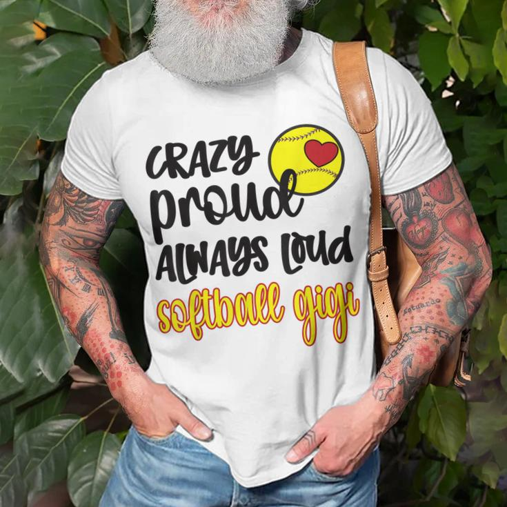 Crazy Proud Softball Gigi Softball Grandma Gigi Unisex T-Shirt Gifts for Old Men