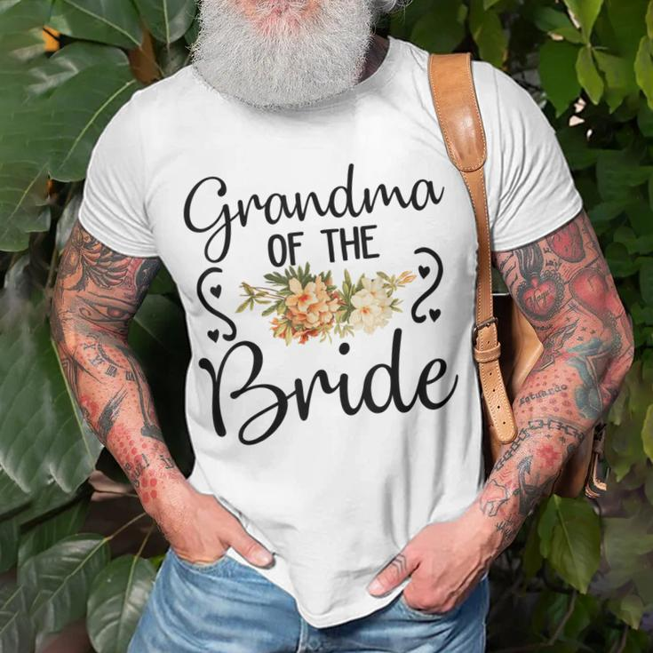 Cute Bridal Shower Wedding Flower Grandma Of The Bride Unisex T-Shirt Gifts for Old Men